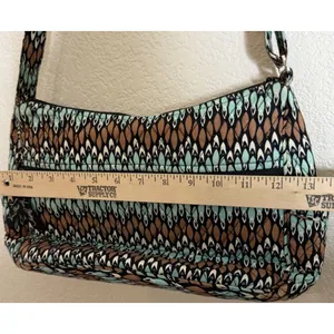 Vera Bradley Womens Medium Crossbody Bag Brown Teal Quilted Western Boho Chic thumbnail 7