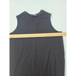 Vince Women’s Medium Pima Cotton Sleeveless Midi Tank Dress Black thumbnail 6