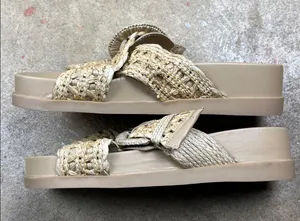 Marc Fisher Welti Rattan Crossover Sandals Size: 6 thumbnail 4