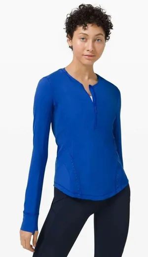 Lululemon Flash Forward Half Zip Cerulean Blue Sz 2 thumbnail 1