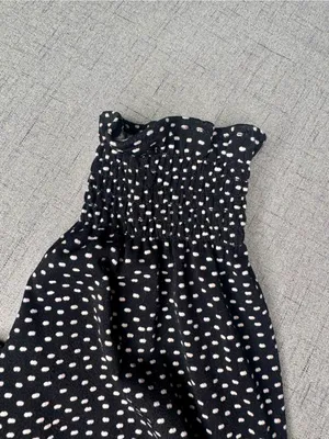 Adrianna Papell Black Polka Dot Long Sleeve Ruffled Mock Neck Blouse Size Large thumbnail 8