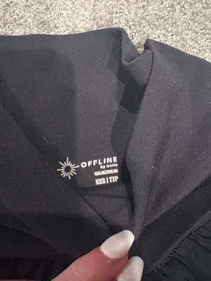 aerie Black Active Skort with Built-In Shorts thumbnail 2