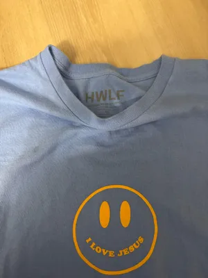I love Jesus smiley tee Blue Size XL thumbnail 3