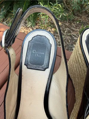 2010 Christian Dior Black Patent Bow Espadrille Wedges 8.5 $795 thumbnail 4