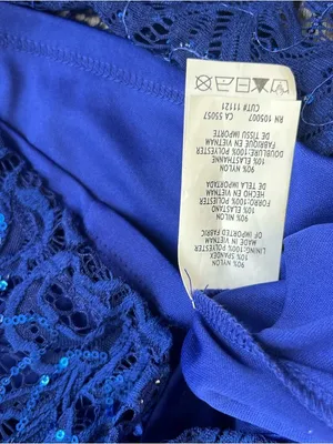 Marina Blue Sequin Lace Dress Size 12 Bell Sleeve Cocktail NWT thumbnail 8