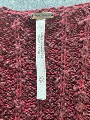 Free People Womens XS Waterfall Ruffle Knit Mini Sleeveless Dress Burgundy Combo thumbnail 7
