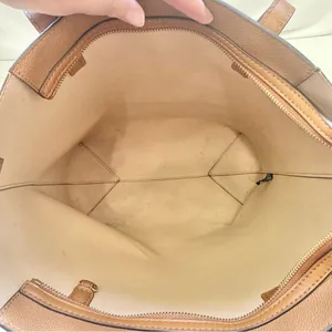 Michael Kors Camel Tan Saffiano Leather Haley Large Tote Bag Purse thumbnail 8