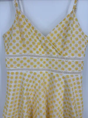 Altar'd State Yellow Floral Embroidered Fit & Flare Mini Dress thumbnail 3