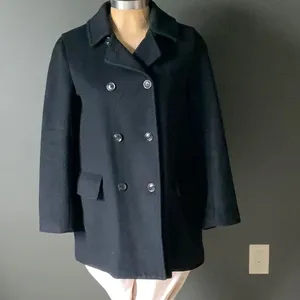 Gap double breast black unlined coat. Size Large thumbnail 2