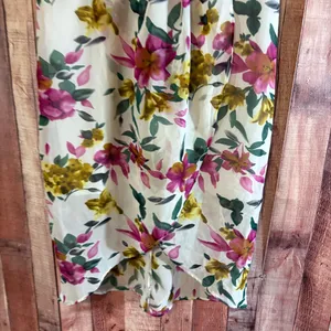 Love Tree White And Purple Floral Dress‎ Size Large thumbnail 4
