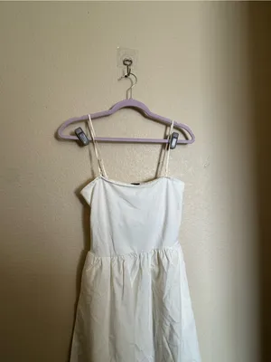 Gap Mixed Media Midi Dress Sz Small White‎ NEW strapless poplin summer cotton thumbnail 3