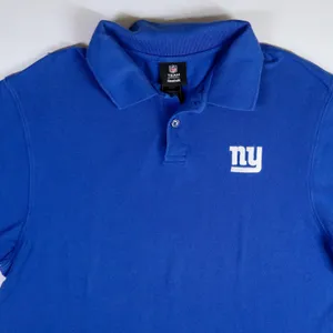 Reebok New York Giants Polo Shirt Blue NFL Team Apparel Medium‎ Pique Cotton thumbnail 5