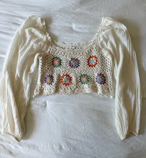 Aerie crochet flower top thumbnail 1