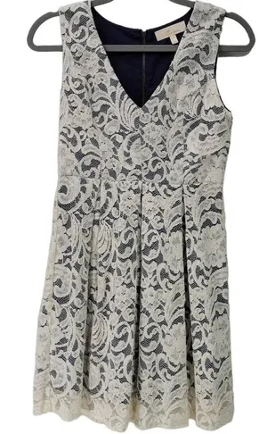 Monteau White‎ Lace Dress V Neck Sleeveless Party Cocktail Dress thumbnail 1