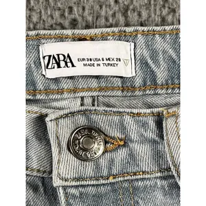 Zara‎ Jeans Women 6 High Rise Straight Leg Distressed Light Wash Denim Pants thumbnail 3