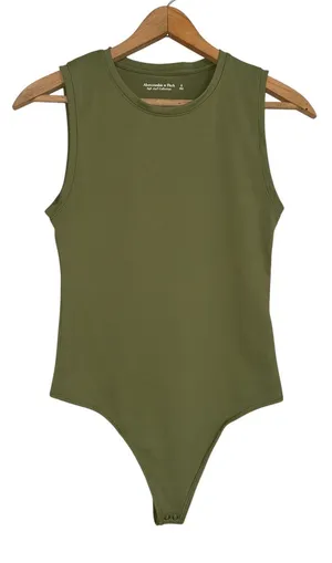 Abercrombie‎ & Fitch Soft A&F Collection Olive Green Sleeveless Bodysuit Small thumbnail 1