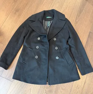 LAUREN Ralph Lauren Black Double-Breasted Wool Blend Peacoat - Size 2 - C54-172 thumbnail 1