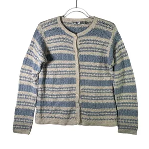 Paul Harris Design Ramie Cotton‎ Crochet Cardigan Womens Small Blue Cottagecore thumbnail 1