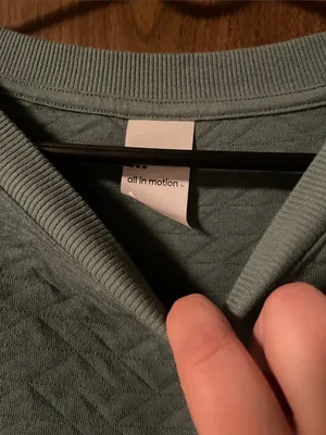 all in motion Quilted Crewneck Sweatshirt in Sage Green thumbnail 3
