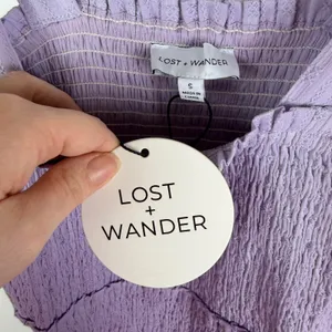 NWT Lost +‎ Wander Angel in Disguise Maxi Dress Small Lavender Smocked Cottage thumbnail 5