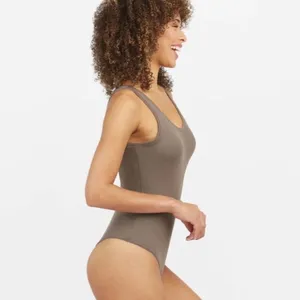Spanx Pebble Grey Suit Yourself Scoop Neck Tank Bodysuit thumbnail 3