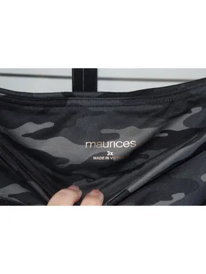 Maurices Camo Print High Waist Leggings, Black Grey Camouflage, Plus Size 3X thumbnail 3