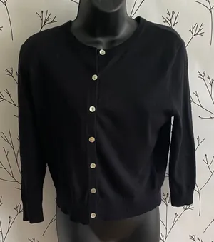 Cynthia Rowley Black Button-Up Sweater thumbnail 1