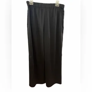 Topshop plain satin wide leg pants in black size 10 US‎ thumbnail 6