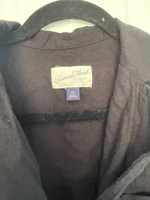 Universal Threads Black Linen Blend Short Sleeve Button Down Size Extra Small thumbnail 3