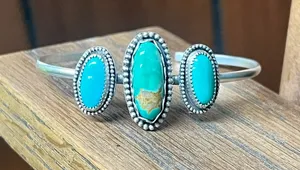 Turquoise cuff bracelet Blue thumbnail 2