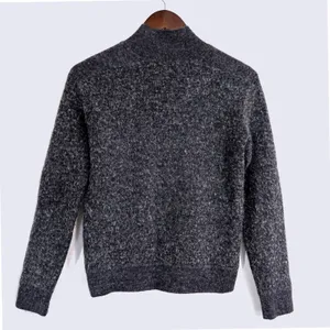 Theory Women's‎ SP Gray Merino Wool Alpaca Blend Mock Neck 1/4 Button Sweater thumbnail 2