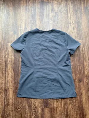 FIGS Women’s Charcoal Gray Casma Three Pocket Scrub Top - Size S thumbnail 2