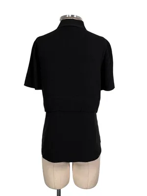 T by Alexander Wang Silk Short Sleeve Top Black Size XS thumbnail 6