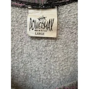 Vintage Powermax Grey Purple Striped Short Sleeve Sweatshirt Made in USA Large thumbnail 4