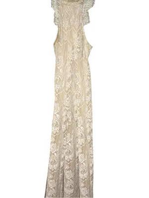 Bohemian Chic Ivory Lace Maxi Dress thumbnail 4