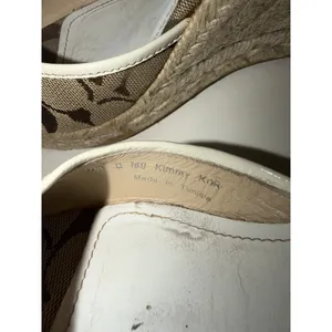 Coach Kimmy Wedge Sandals Khaki Gold Signature Size 8 Espadrille Straw Heels thumbnail 10