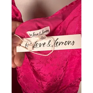 For Love & Lemons Deliza‎ Mini Dress Pink Womens Size M Jacquard Feminine thumbnail 9