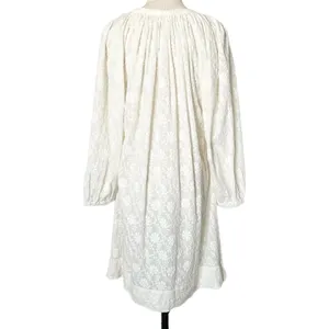 Nili Lotan Mini Dress 100% Cotton White Embroidered Floral Boho Size Medium thumbnail 4