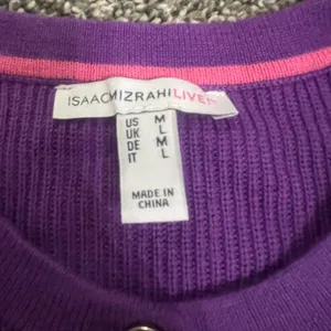 Isaac Mizrahi purple Button Front long sleeve Sweater Cardigan M thumbnail 3