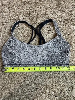 Lululemon Free To Be Zen Bra Power Luxtreme Spray Jacquard White Black Size 6 thumbnail 9