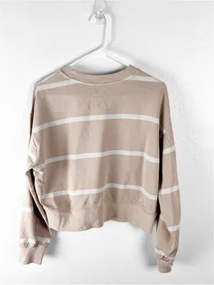 LULULEMON Perfectly Oversized Boundless Striped Cropped Top Size 4 Athleisure thumbnail 2
