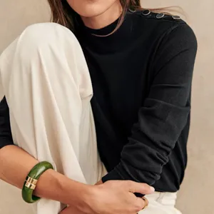 Sezane Jacob Jumper Black 100% Merino Wool Size XS Winter Sweater Italy Sézane thumbnail 4
