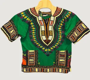 2073 |‎ It Girl African Dashiki Print Cotton Festival Top Green Womens Small thumbnail 1