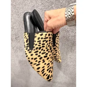 Jenni Kayne Womens Mules 38 Tan Cheetah Print Calf Hair Pointed Toe Flat Italy thumbnail 8