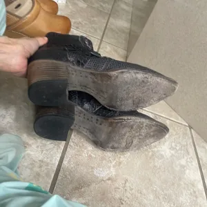 Freeboard by Steven Fauna Black Snakeskin Leather Lace‎ Up Ankle Size Boots 8 thumbnail 5