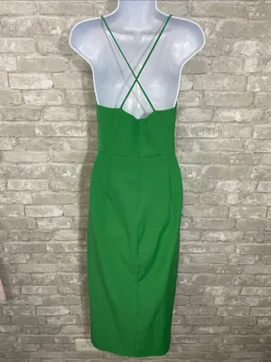 Zara Emerald Green Spaghetti Strap Midi Dress thumbnail 3