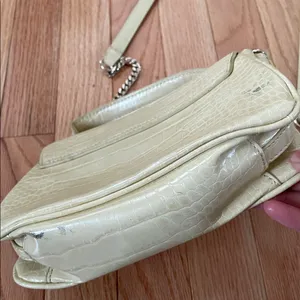 Zara Yellow Cream Mini Shoulder Bag Womens Croc Embossed Minimalist thumbnail 8
