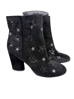 NEW The Fix Nash Oval Heel Ankle Bootie Sequin Star Black Size 8.5 thumbnail 4
