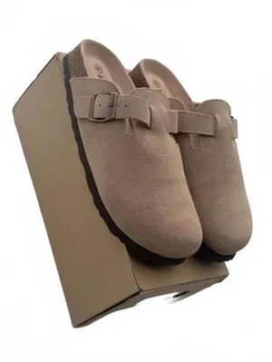 KIDMI Beige Suede Slip-On Clogs with Adjustable Buckle - Size 38 thumbnail 3