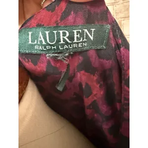 Lauren Ralph Lauren Womens Faux Wrap Dress Size XL Geometric Red‎ Black Ruched thumbnail 3